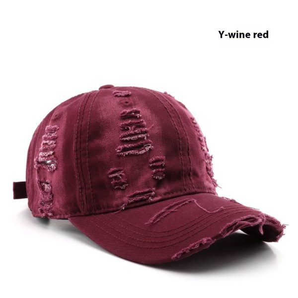 Retro Pure Color Washed Hole Light Board Baseball Cap - Image 6