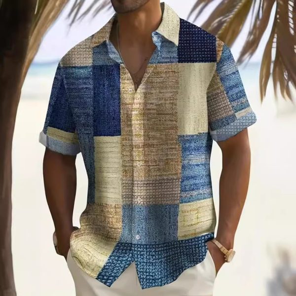 Fashion Printed Shirt Men's Clothing Print Lapel Short Sleeve - Image 3