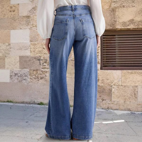 Embroidered Elastic Straight Pants Casual - Image 3