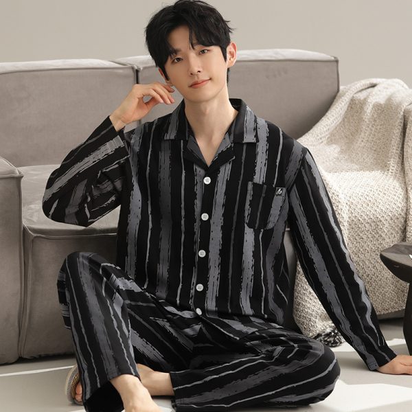 Long Sleeve Lapel Cardigan Trousers Casual Loose Home Wear - Image 7