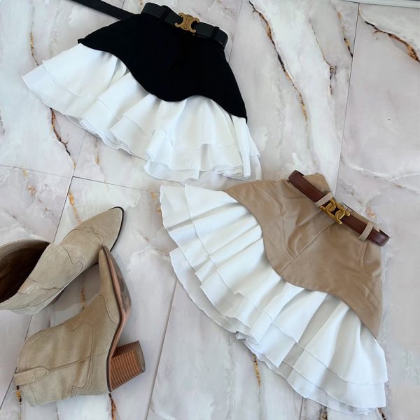 Ruffled High Waist Tiered Skirt - Image 3