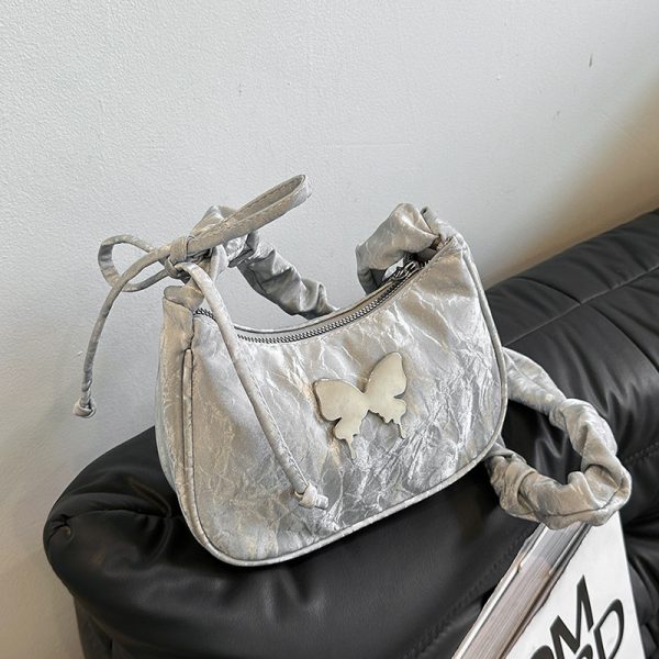 Crossbody Bag Casual Drawstring Bow Shoulder Bag - Image 8