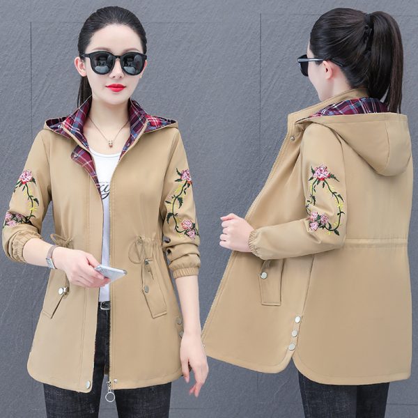 Women's Mid-length Hooded Detachable Trench Coat - Image 4