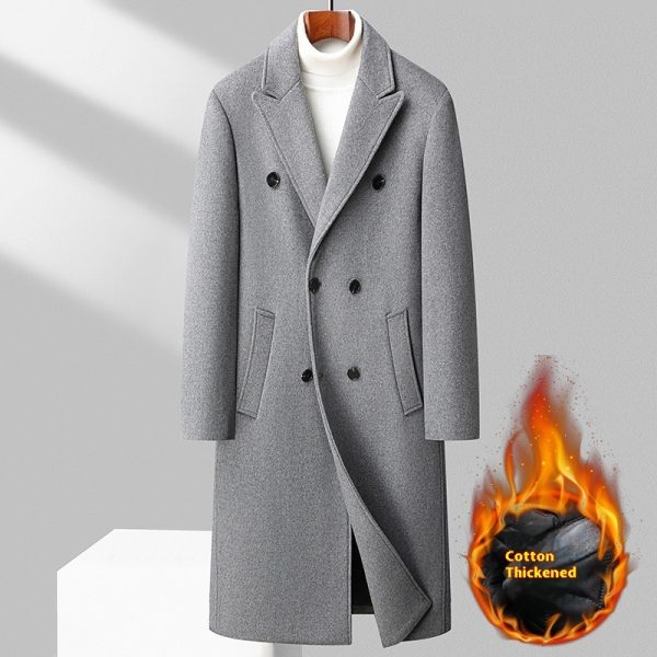 Double Breasted Long Woolen Coat - Image 2