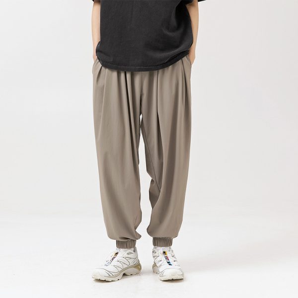 Trendy Ice-feeling Draping Effect Laced Pants - Image 3