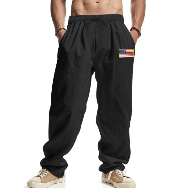 American Spring Men's Linen Hip Hop Machete Wide Leg Trousers - Image 8