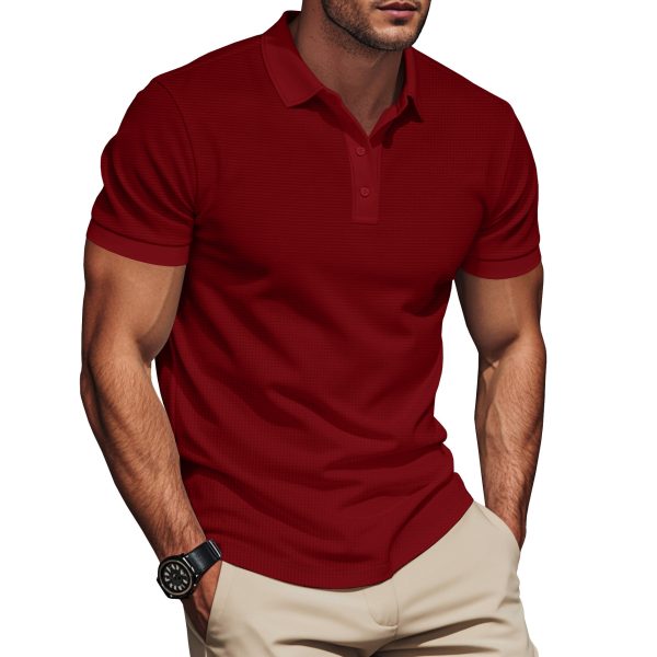 Lapel Color Matching Short Sleeve Plus Size Men - Image 10