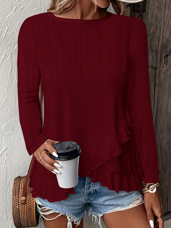Casual Solid Color Long Sleeve Round Neck - Image 8