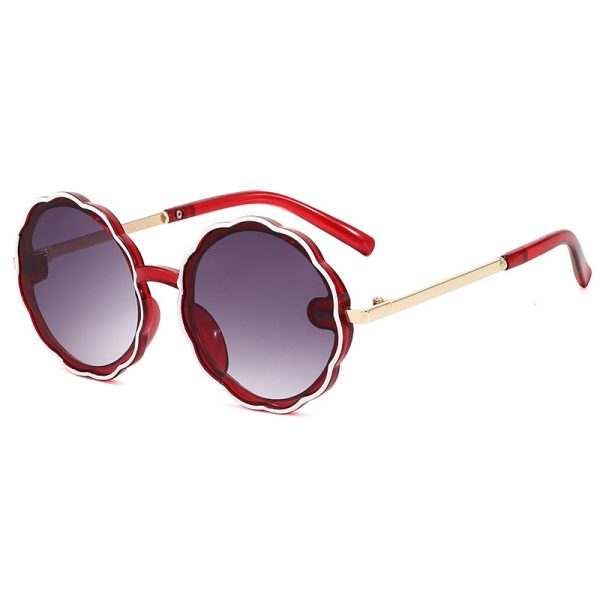 Kids Wave Frame Vintage Round Frame Sunglasses - Image 7