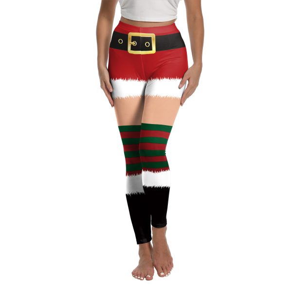 Christmas Printed Sports Yoga Elastic Leggings For Women - Image 8