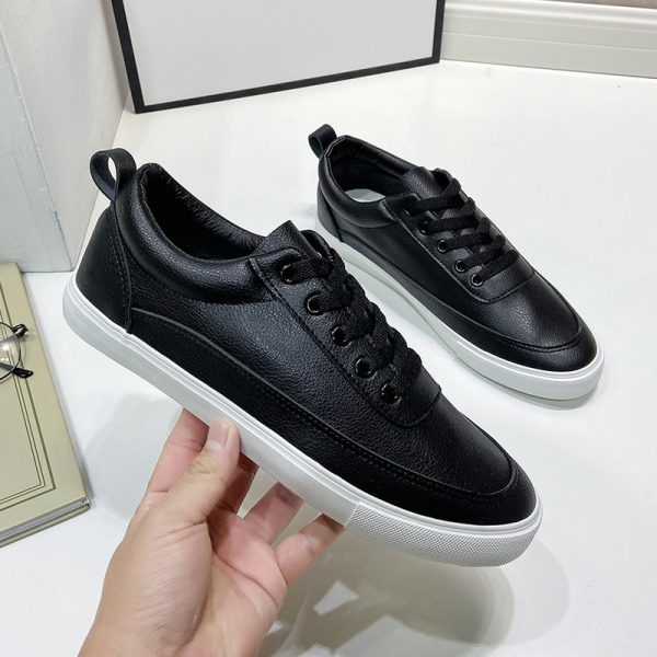 White Shoes Men's Four Seasons Breathable Teenagers Pure White - Image 3