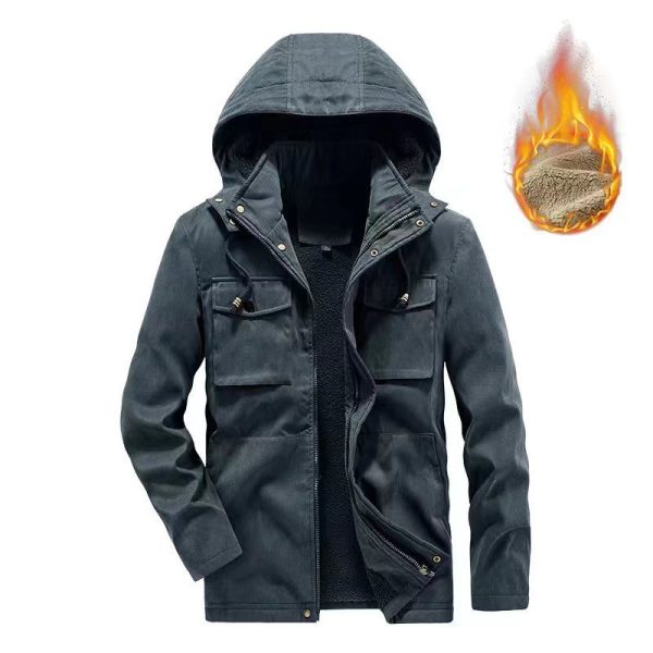 Plus Size Workwear Thermal Hooded Cotton Coat Jacket - Image 6