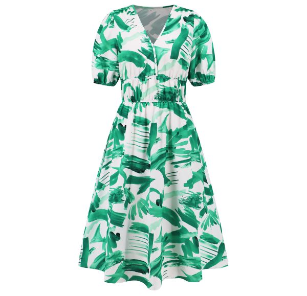 Summer Women's V-neck Bohemian Print Dress - Image 7