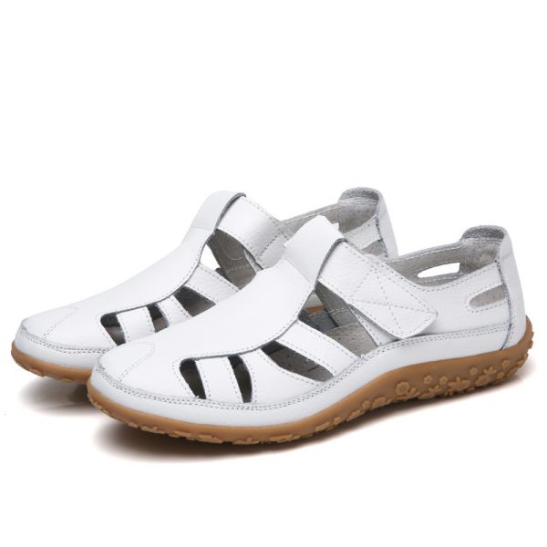 Summer Handmade Retro Soft Sole Leather Velcro Casual Women's Shoes - Image 6