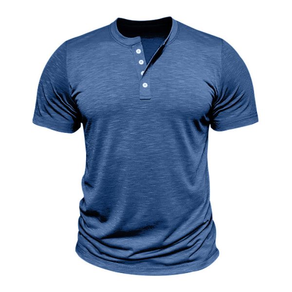 Retro Casual Cotton Solid Color Short Sleeve - Image 10