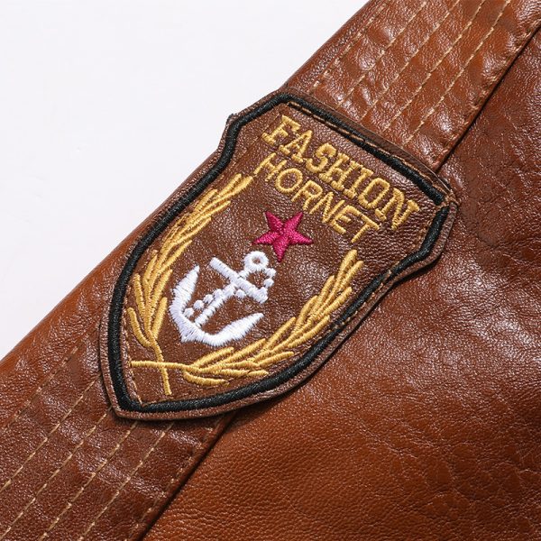Leather Jacket Men's Stand-up Collar Slim Fit Short - Image 5