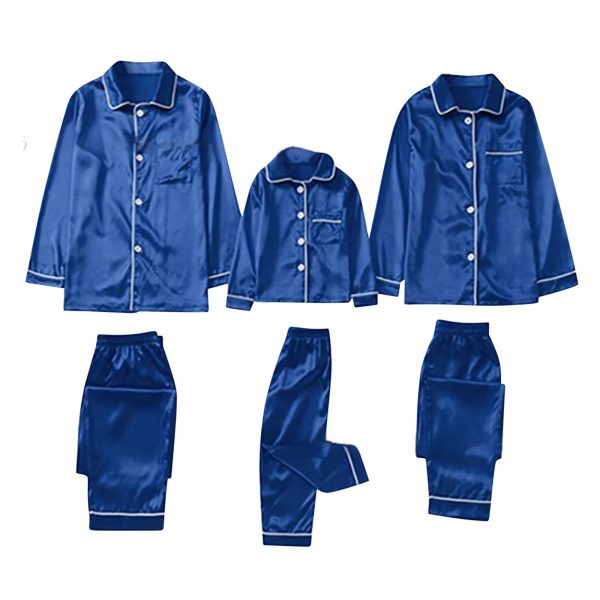 Children's Long-sleeved Parent-child Ice Silk Pajamas Suit - Image 9