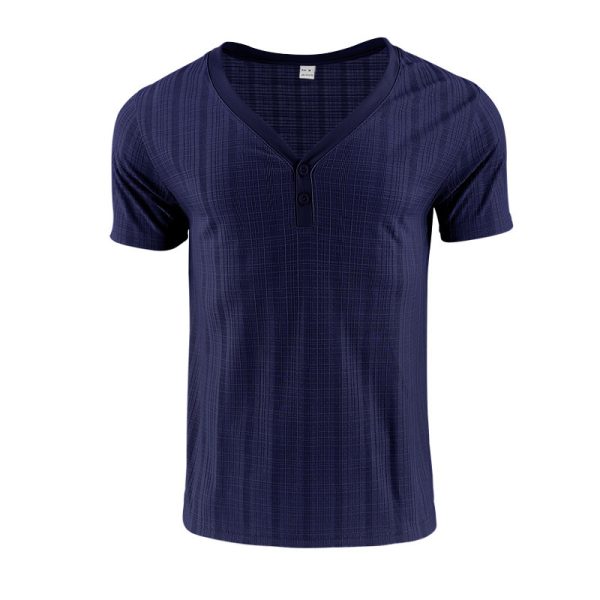 American Summer Men's V-neck Loose Breathable Short Sleeve - Image 7