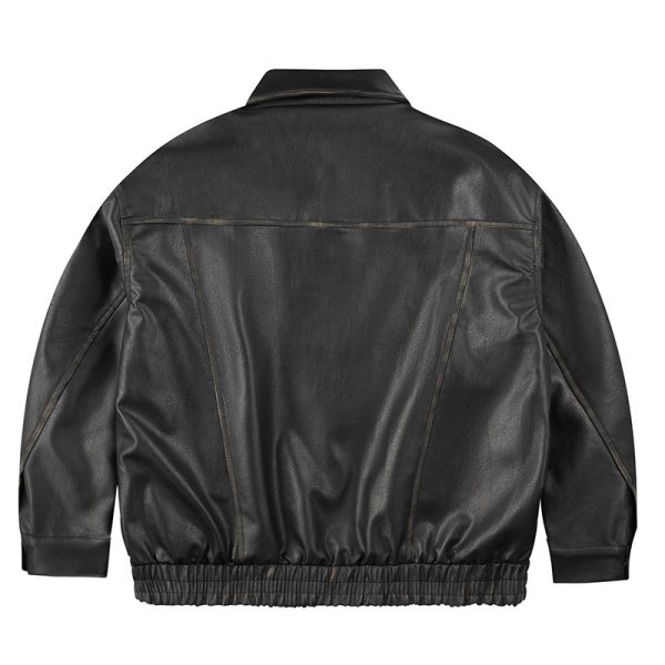 Retro Leather Clothing For Men And Women Loose - Image 4