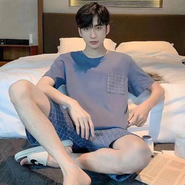 Men's Summer Short Sleeve Shorts Suit Korean Style Loose - Image 3