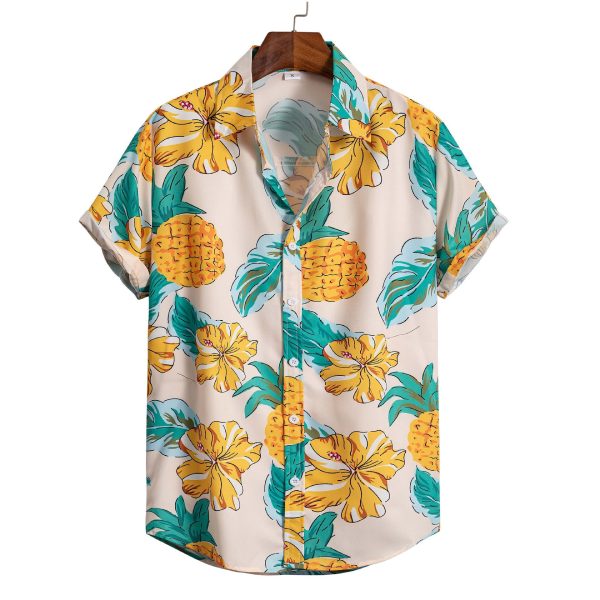 Men's Short-sleeved Shirt 3D Digital Printing Hawaiian Trendy Cardigan Shirt - Image 6
