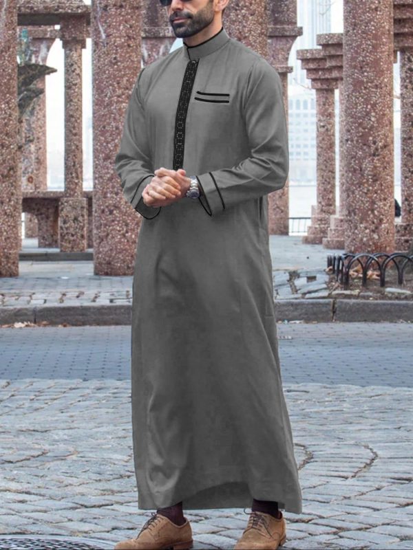 Muslim Middle East Long Sleeve Embroidered Casual Ethnic Robe - Image 4