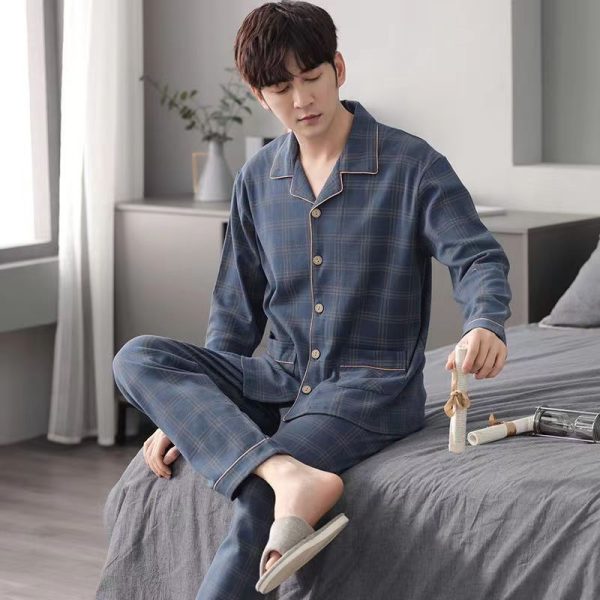 Spring And Autumn Loose Men's Pajamas Suit - Image 9