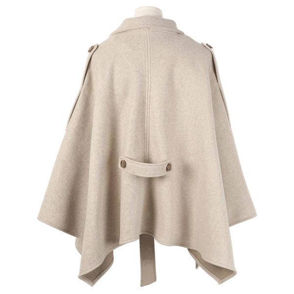 Lace-up Shawl Cape Thickened Coat Woolen - Image 4
