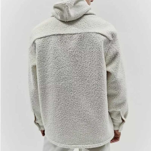 Fashion Solid Color Polo Collar Casual Lamb Wool Coat - Image 2