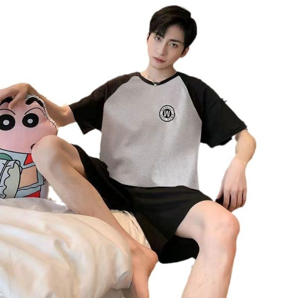 Men's Summer Short Sleeve Shorts Suit Korean Style Loose - Image 5