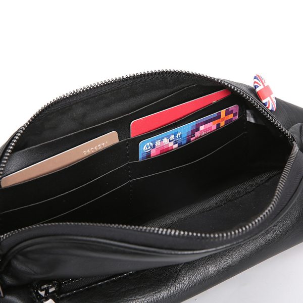 Fashion Leather Young Men's Individual Badge Shoulder Bag Waist Bag - Image 4