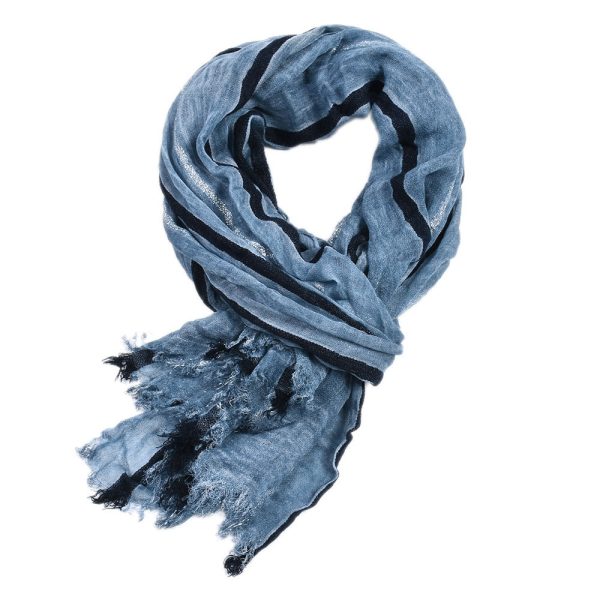 Men's Retro Gentleman Gold Thread Striped Scarf - Image 3