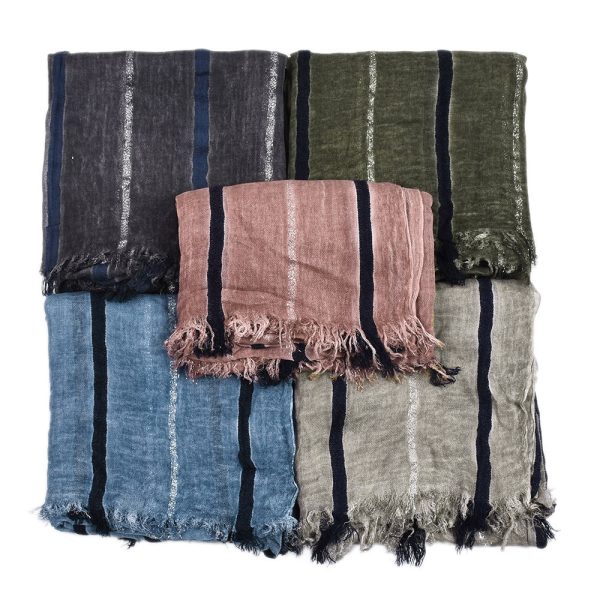 Men's Retro Gentleman Gold Thread Striped Scarf - Image 2