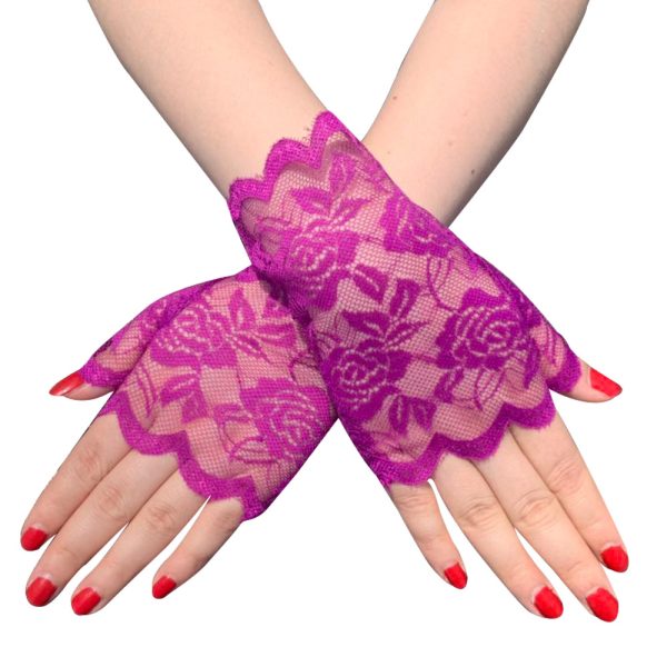 Women's Sun-proof Short Half-finger Lace Gloves - Image 5
