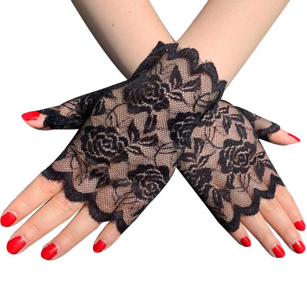Women's Sun-proof Short Half-finger Lace Gloves - Image 8