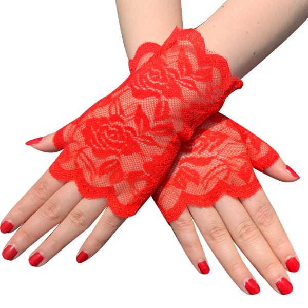 Women's Sun-proof Short Half-finger Lace Gloves - Image 4