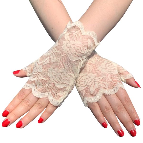 Women's Sun-proof Short Half-finger Lace Gloves - Image 3