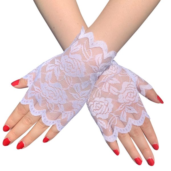 Women's Sun-proof Short Half-finger Lace Gloves - Image 9
