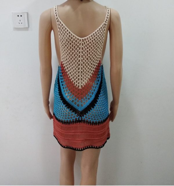Knitted Cutout Bikini Top Beach Tank Top Sun Protection Shirt - Image 4
