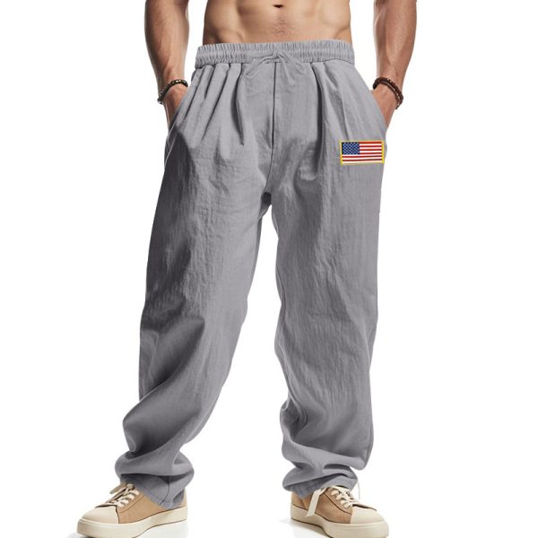American Spring Men's Linen Hip Hop Machete Wide Leg Trousers - Image 3