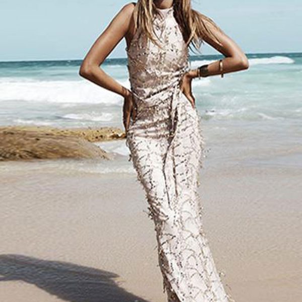 Long fringed sequin dress - Image 5