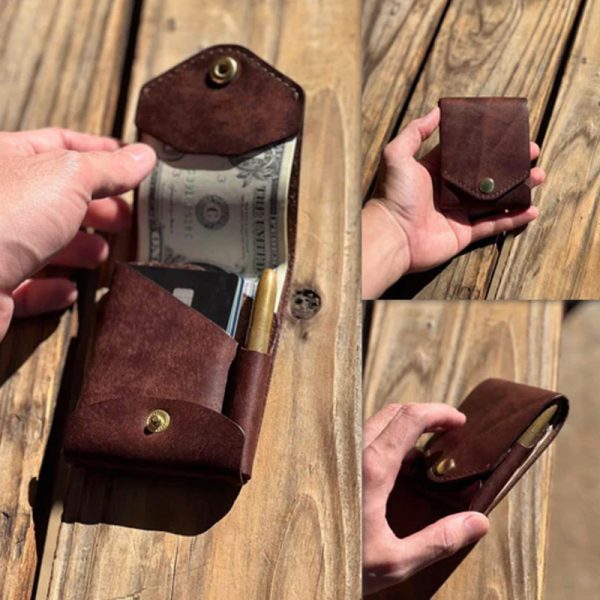 Retro Wallet Men's Design Creative Pen Card Holder - Image 2