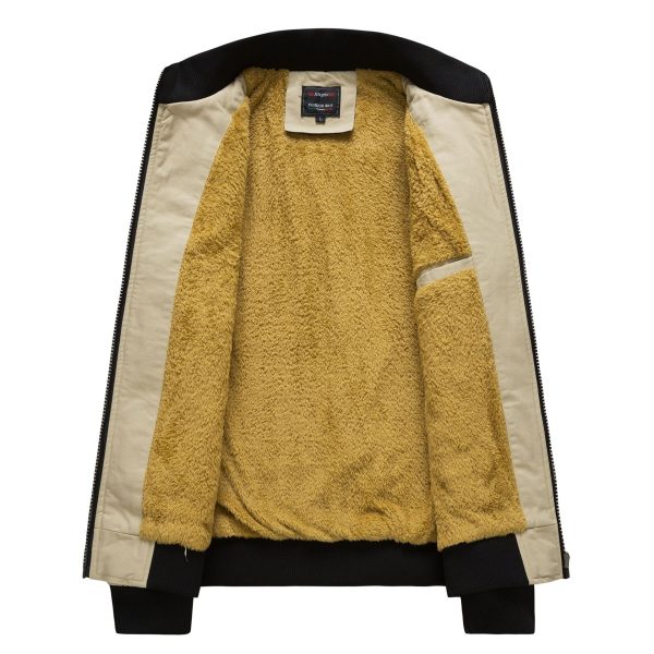 Men's Jacket Fleece-lined Thickened Slim Fit Coat - Image 4