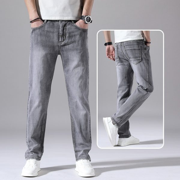 Retro Thin Jeans Straight Loose Casual Trousers Men - Image 10