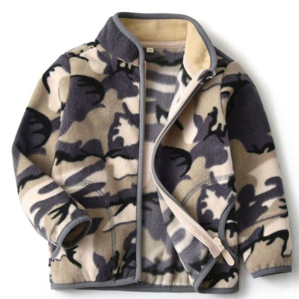 Thick Fur Printed Coats Kids Zipper - Image 4