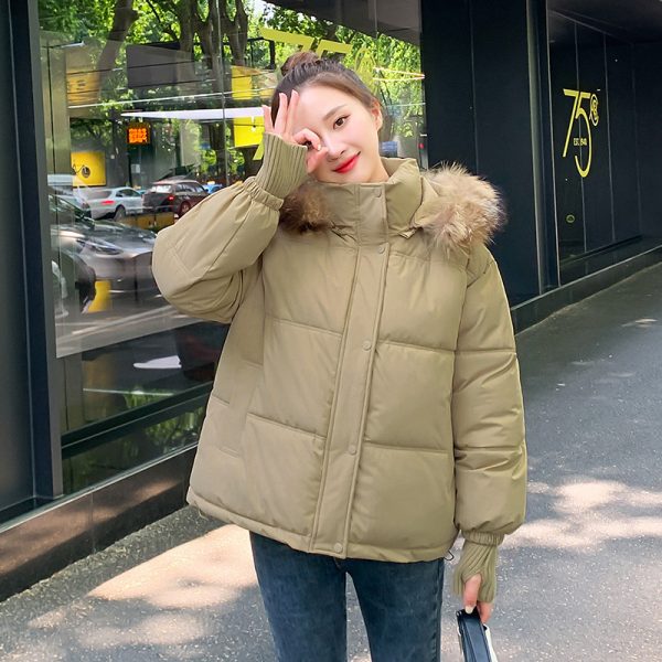 Loose Hooded Gloves Thickened Thermal Quilted Jacket Coat For Women - Image 7