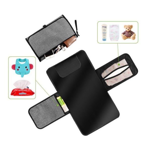 Baby Portable Foldable Washable Compact Travel Nappy Diaper Changing Mat Waterproof Baby Floor Mat Change Play Mat & Storage Bag - Image 3