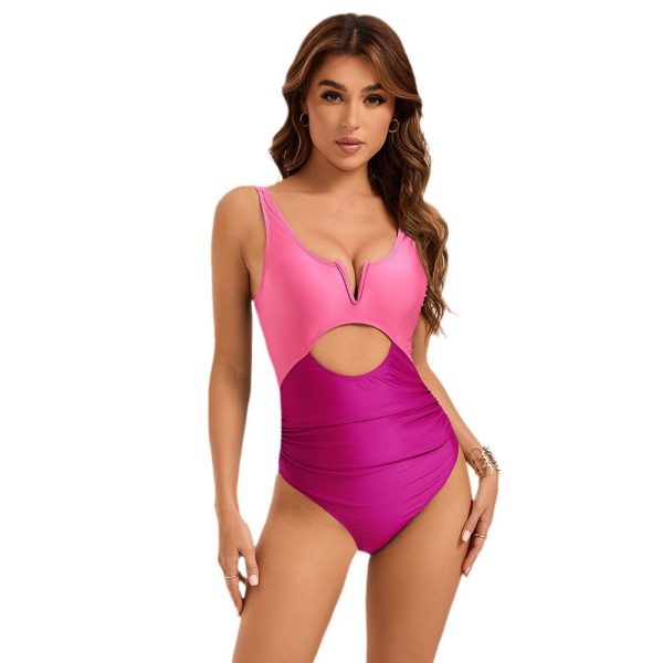 V-support Hollow Backless One-piece Swimsuit For Women - Image 4
