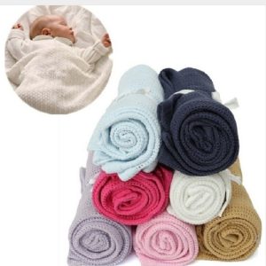 Giol Me Num Newborn Baby Blankets Super Soft Cotton Crochet Summer Candy Color Prop Crib Casual Sleeping Bed Supplies Hole Wrap