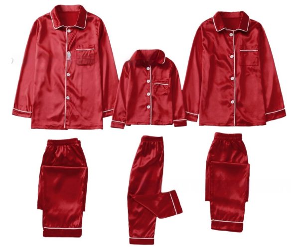 Children's Long-sleeved Parent-child Ice Silk Pajamas Suit - Image 6